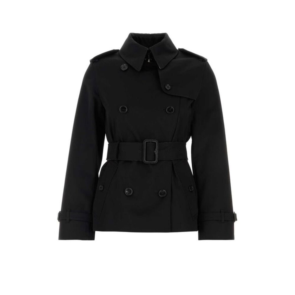 Burberry Women Black Gabardine Lakefield Trench Coat